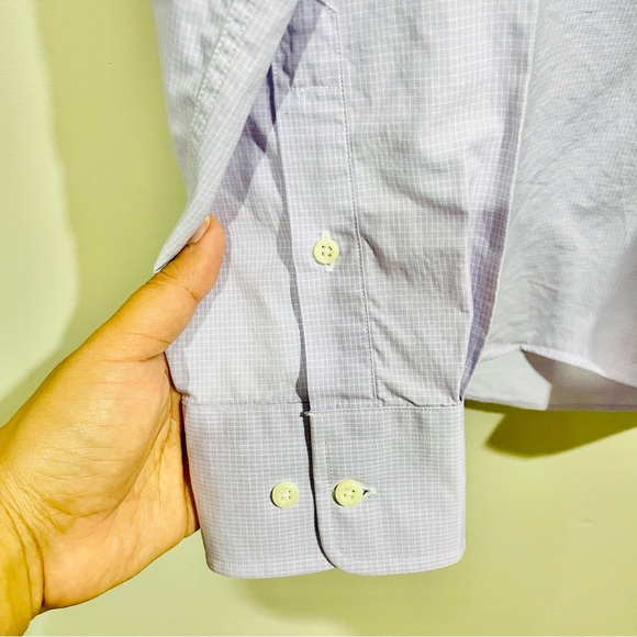 DAVID DONAHUE TRIM FIT LONG SLEEVE CHECKERED BUTTON DOWN SHIRT - Picture 6 of 8